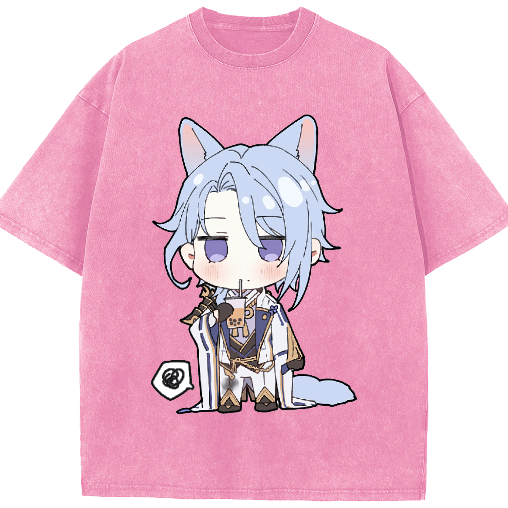げんし神 神里綾人 かみさとあやと genshin Kamisato Ayato 綿100% ヴィンテージ風 半袖Tシャツ（フロントプリント）